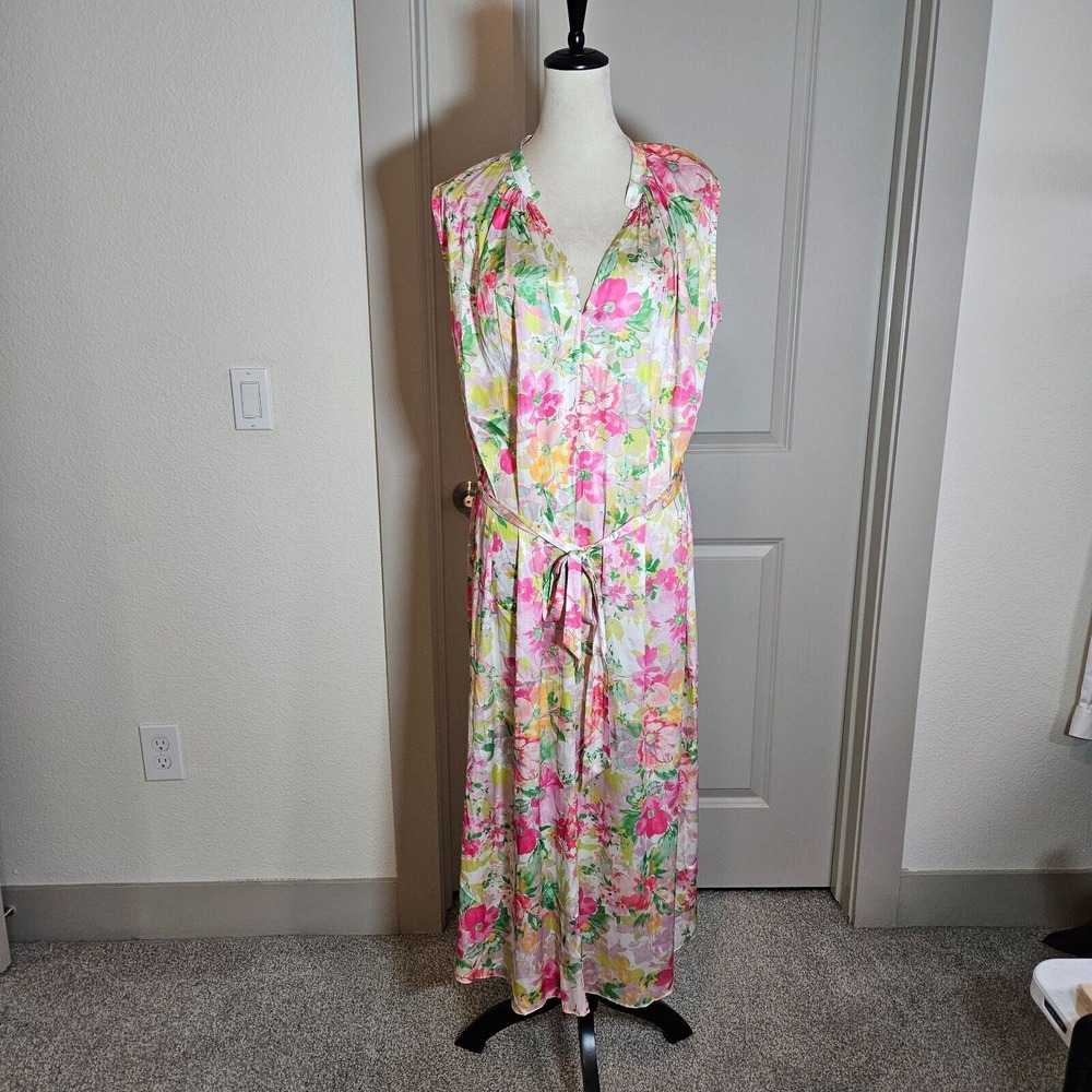 NWOT Current Air Los Angeles Midi Maxi Dress XL Floral Print Colorful Flowy